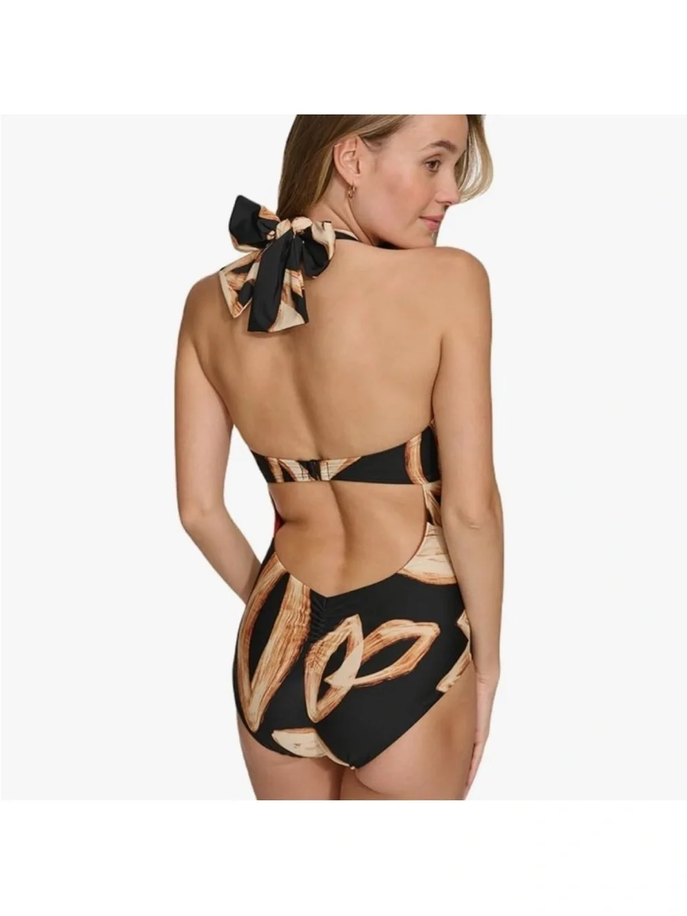NWT DKNY Women’s O-Ring One-Piece Bandeau-Neck Swimsuit - Picture 2 of 5